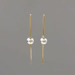 Rectangular Earring with Gold Wire and Sterling Balls
