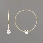 Large Gold Hoop Earrings with Sterling Balls