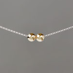 Large Gold Balls on Silver Rolo Chain Necklace