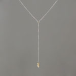 Long Y Silver Chain with Gold Balls