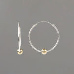 Medium Sterling Silver Hoop with Gold Filled Balls